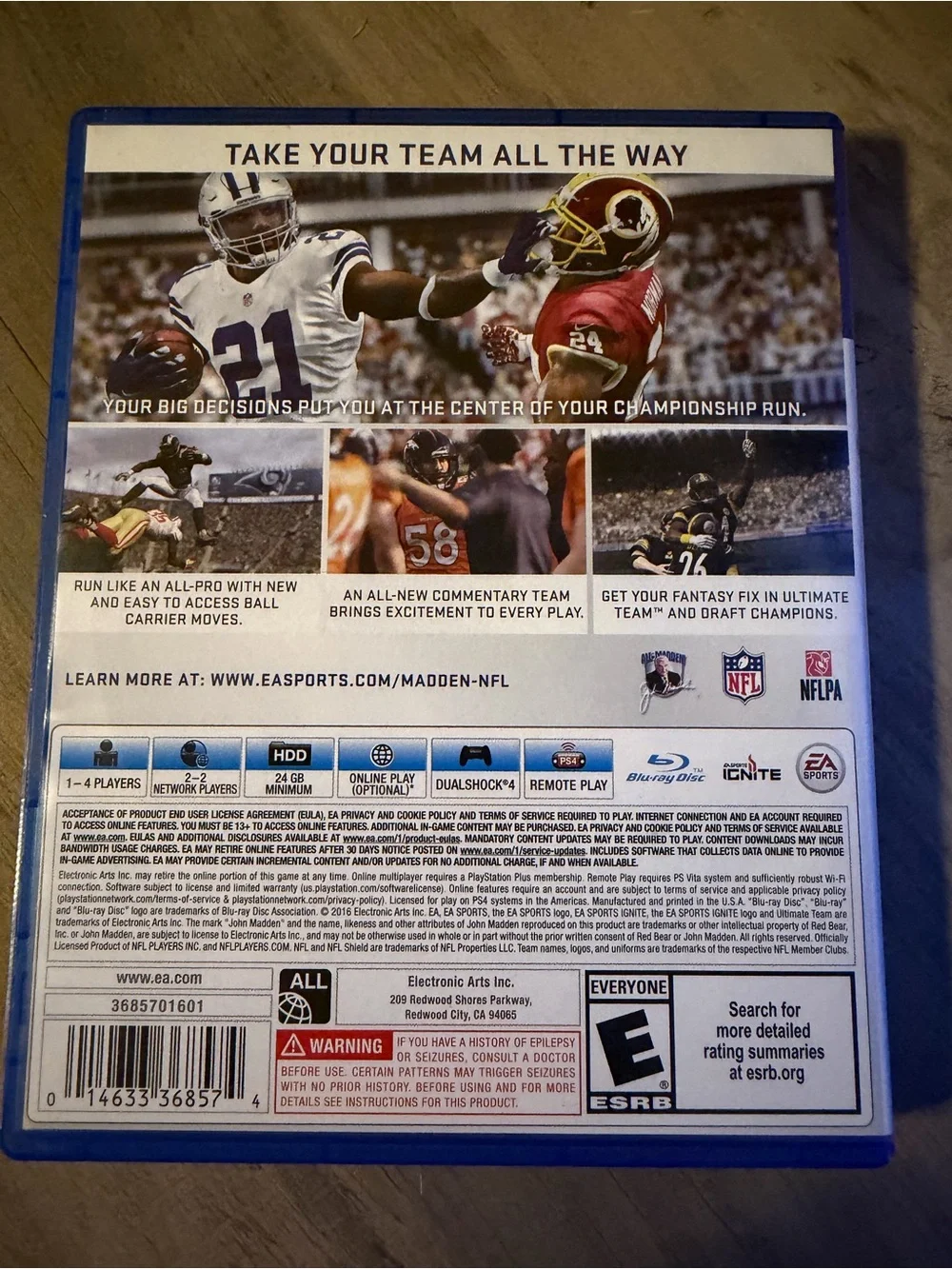 Madden NFL 17 PS4 Video Game - EA SPORTS - Blue